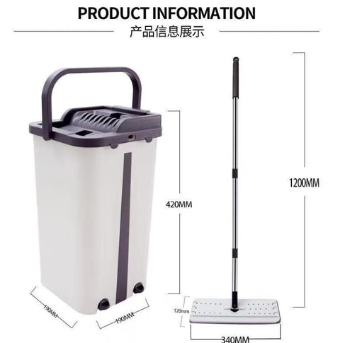 Wring Mop Bucket For Wash Floor Squeeze Lazy Mops Head Home For Cleaning