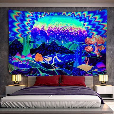 Fluorescent UV Light Printing Home Decor Tapestry Beach Towel
