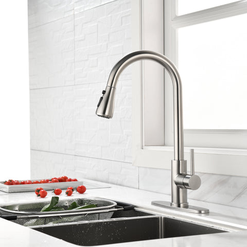 Single Handle High Pull Out Kitchen Faucet