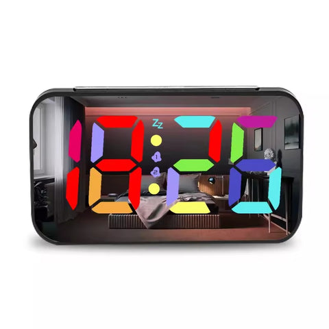 LED Mirror Large Display Table Clock