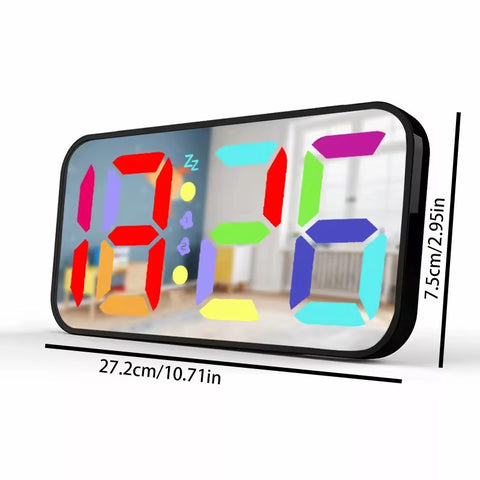 LED Mirror Large Display Table Clock