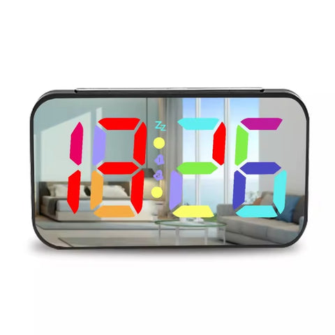LED Mirror Large Display Table Clock