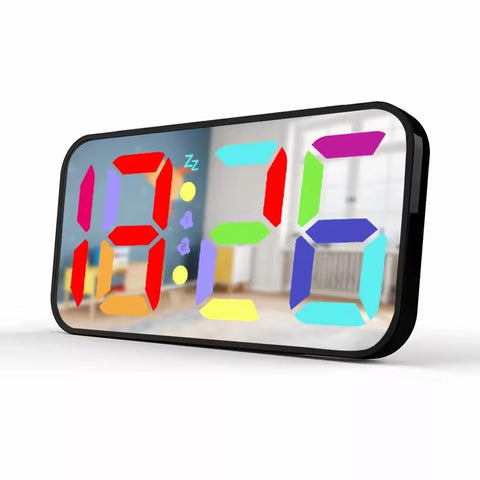 LED Mirror Large Display Table Clock