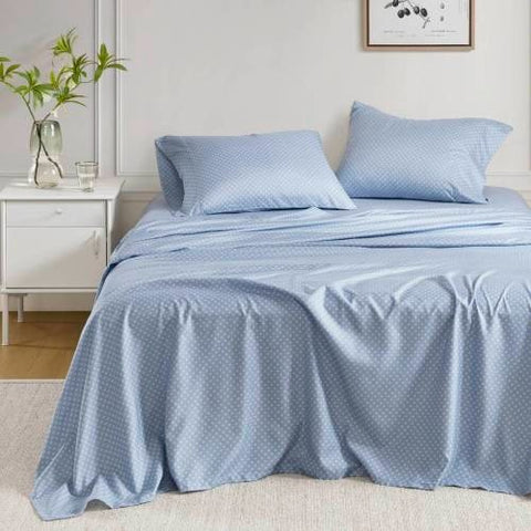 Floral Comforter Set With Bed Sheets Blue Queen